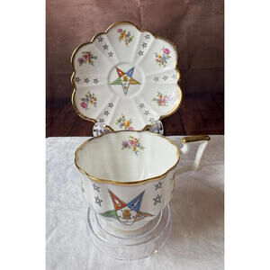 Vintage Order Of The Eastern Star Tea Cup And Saucer Salisbury England